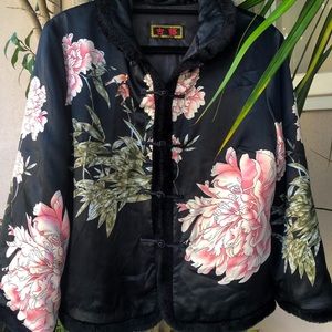 Vintage Chinese Style Cotton Poly Floral Jacket